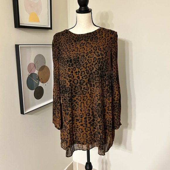 Zara trf leopard print chiffon mini dress Medium - Picture 1 of 5